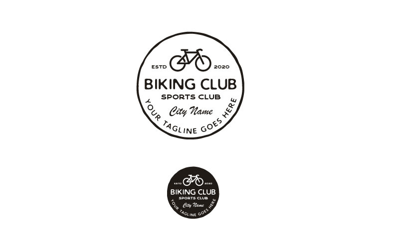 Modèle de logo d'insigne d'emblème rond de vecteur de vélo hipster vintage