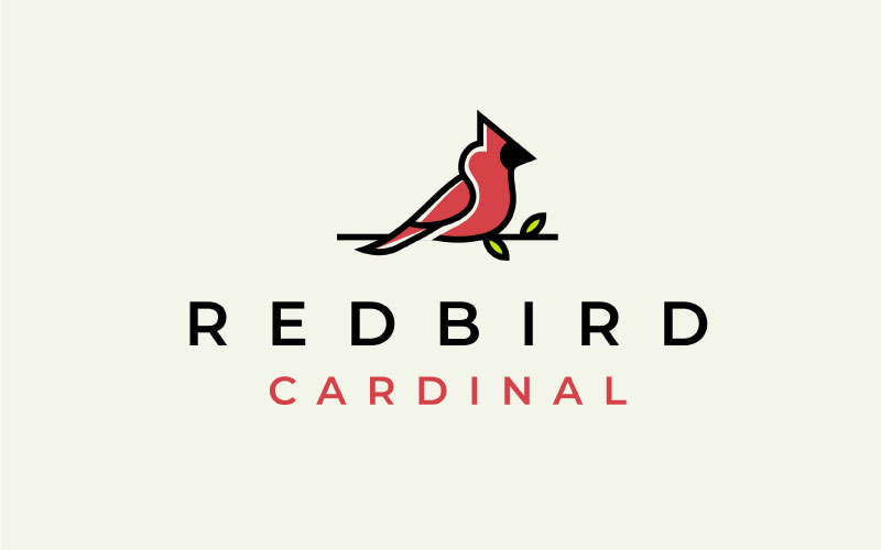 Plantilla vectorial de diseño de logotipo de pájaro cardenal