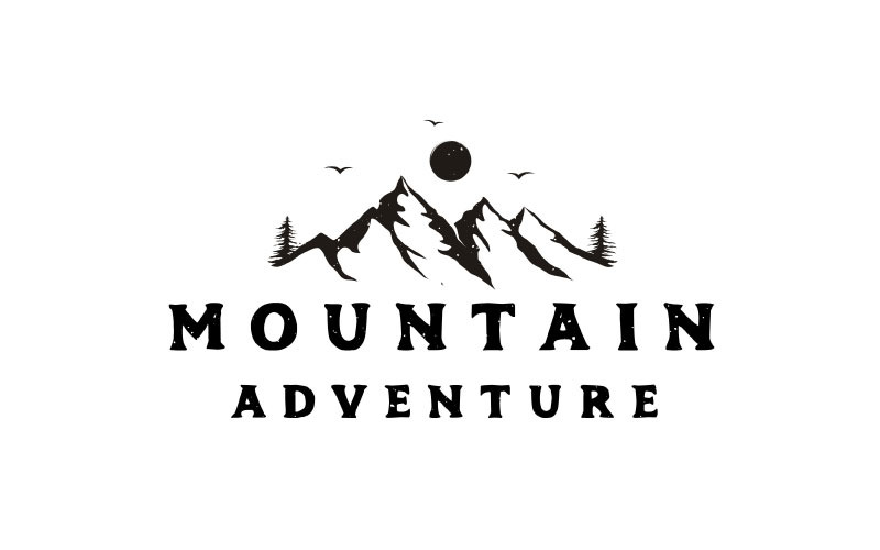 Шаблон оформлення логотипу Vintage Hipster Mountain Adventure