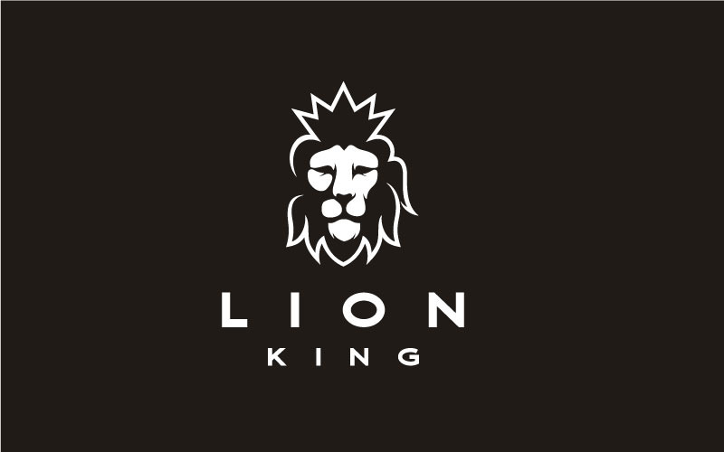Tête de lion élégante avec inspiration de conception de logo de couronne