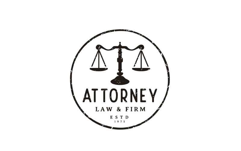 Timbre d'échelles de justice rustique vintage pour la création de logo de cabinet d'avocats