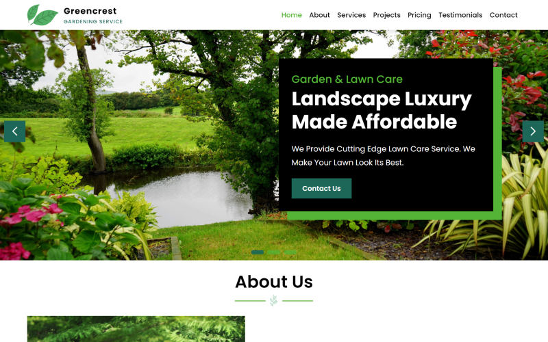 Greencrest - Bahçe ve Peyzaj HTML5 Açılış Sayfası Şablonu