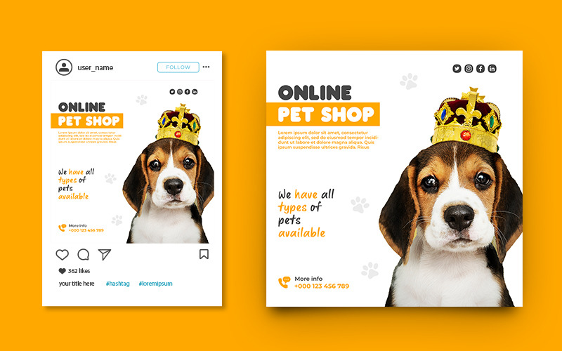 Pet Health Care und Pet Sale Social Media Post Banner Vorlage