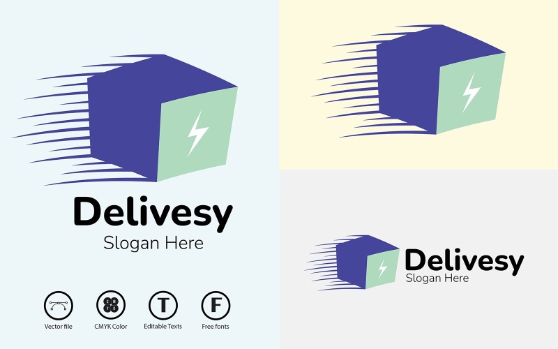 Delivesy Delivery и шаблон дизайна логотипа курьера