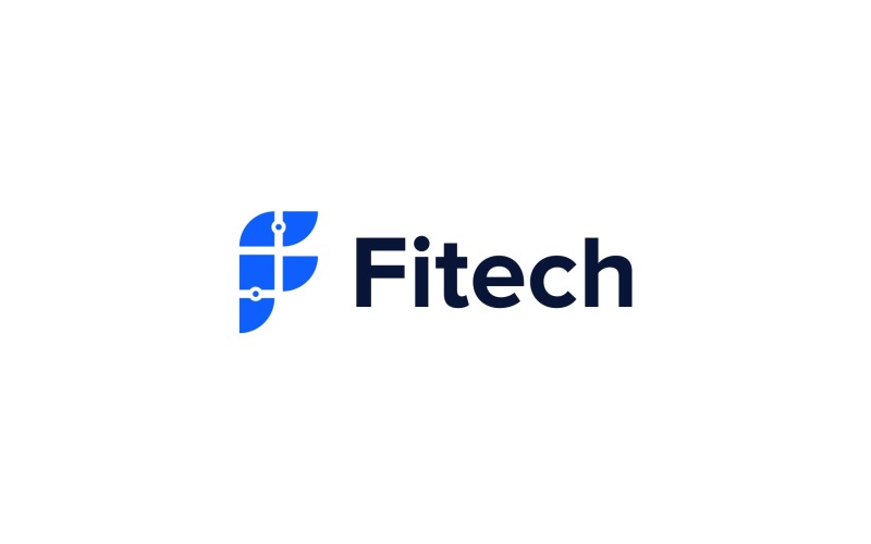 Letter F Electronic Technology Logo