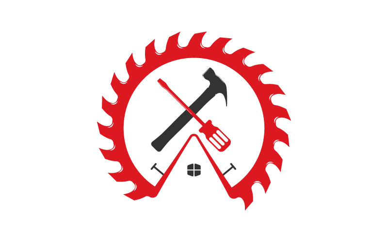 Modello di logo per la lavorazione del legno di falegnameria
