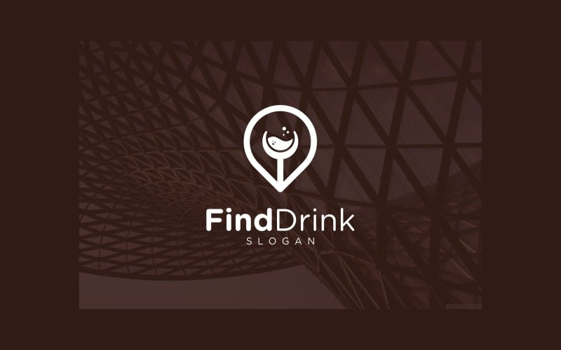 Drink Glass Wine Location Place Logo