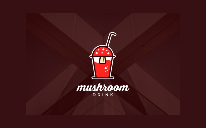 Logo della bevanda ai funghi con succo di paglia