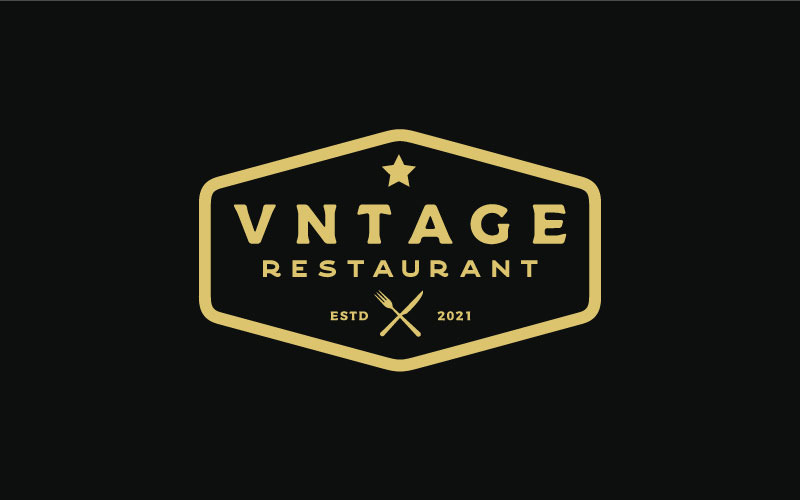 Diseño de logotipo retro vintage restaurante bar bistró