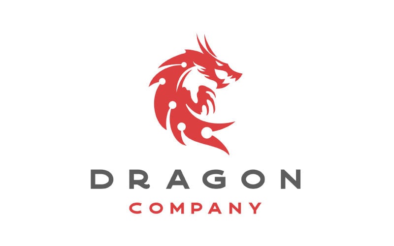 Illustrazione di vettore di disegno del logo del tatuaggio della siluetta del drago