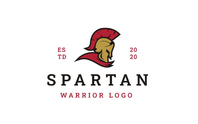 Logo Spartan Sparta Vintage, modèle vectoriel de conception de logo de casque Spartan