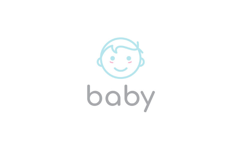 mignon, heureux, bébé, bambin, bébés, logo