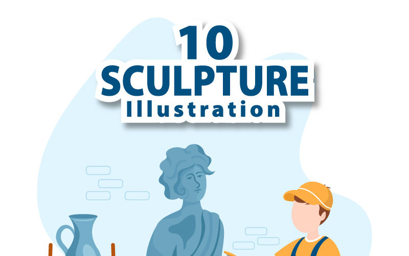10 sculptures abstraites d'art contemporain Illustration