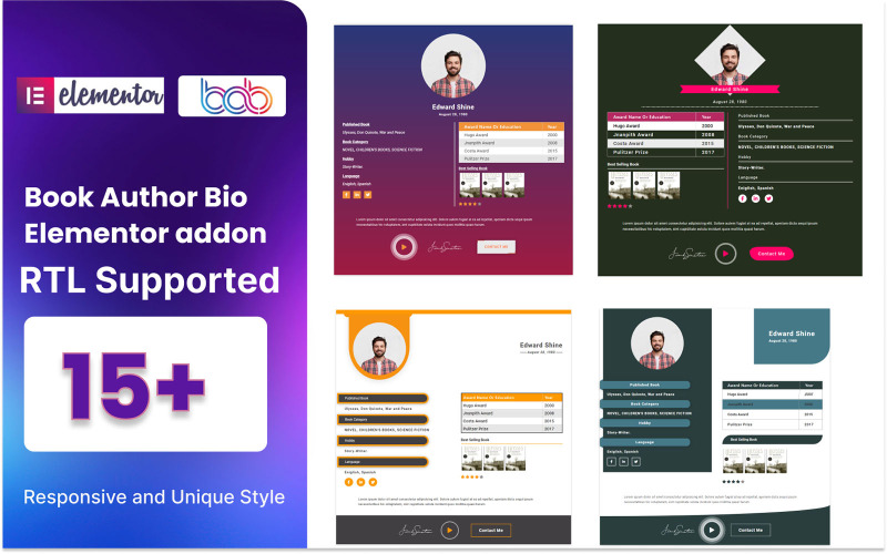 Elementor için Yazar Bio WordPress Eklentisi