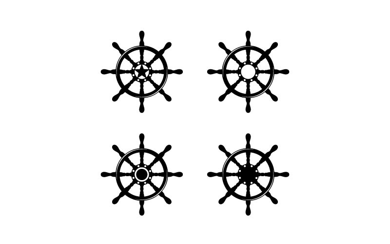 Kierownica statku, projektowanie logo transportu łodzi, jachtów