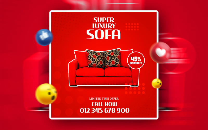 Рекламный баннер в социальных сетях Luxury Sofa