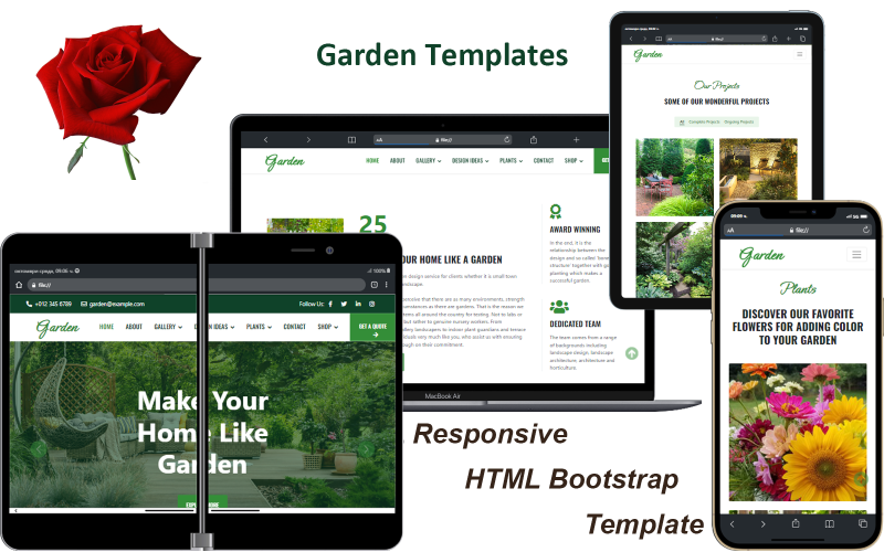 Садовые шаблоны - Отзывчивый HTML Bootstrap