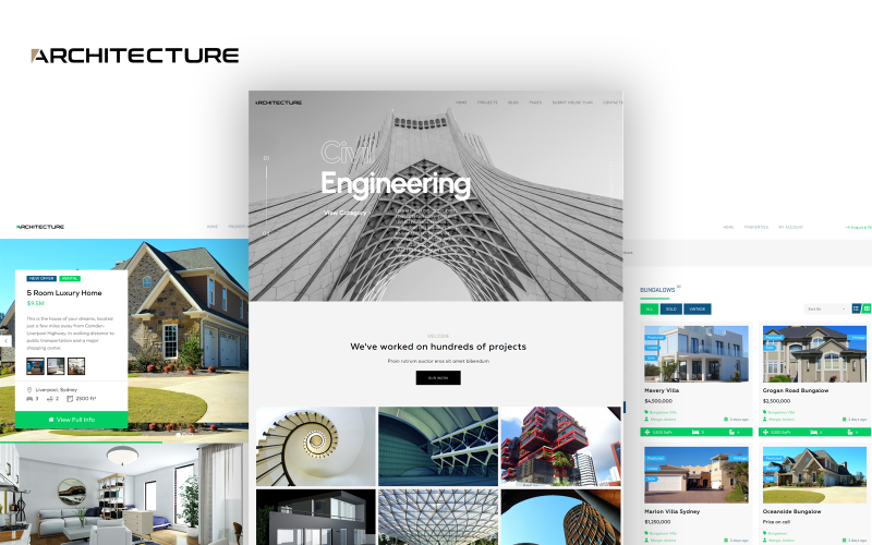 Tema WordPress de Arquitetura e Imobiliário Nexus