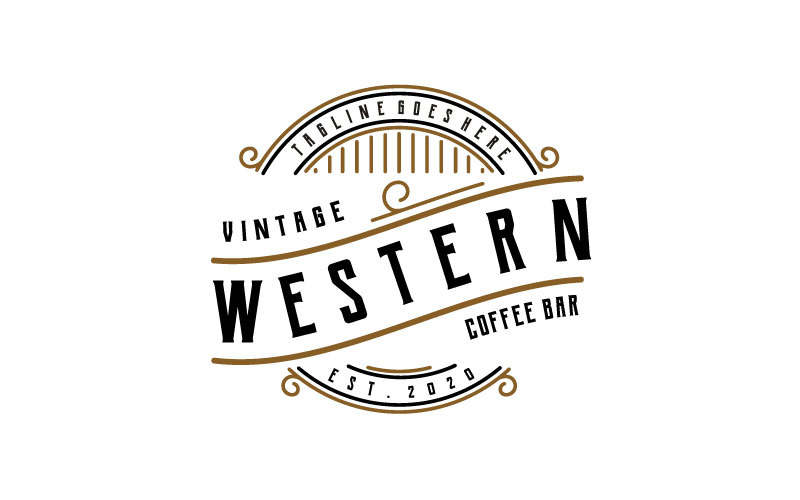 Vintage retro western bar nebo restaurace odznak znak logo design