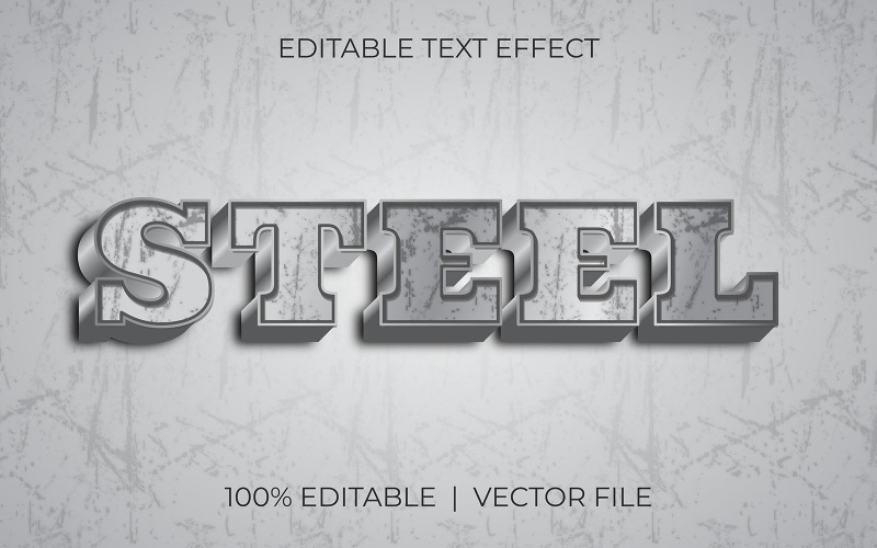 Bearbeitbares Texteffekt-Design mit Stahlwort