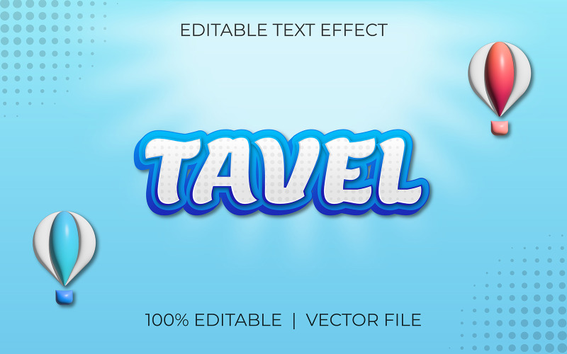 Editable Text Effect Design With Travel word
