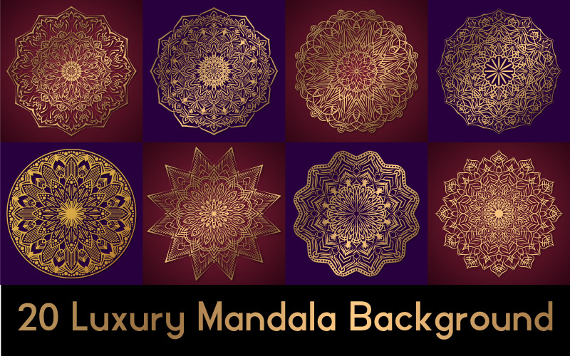 20 Mandala Background Bundle Design