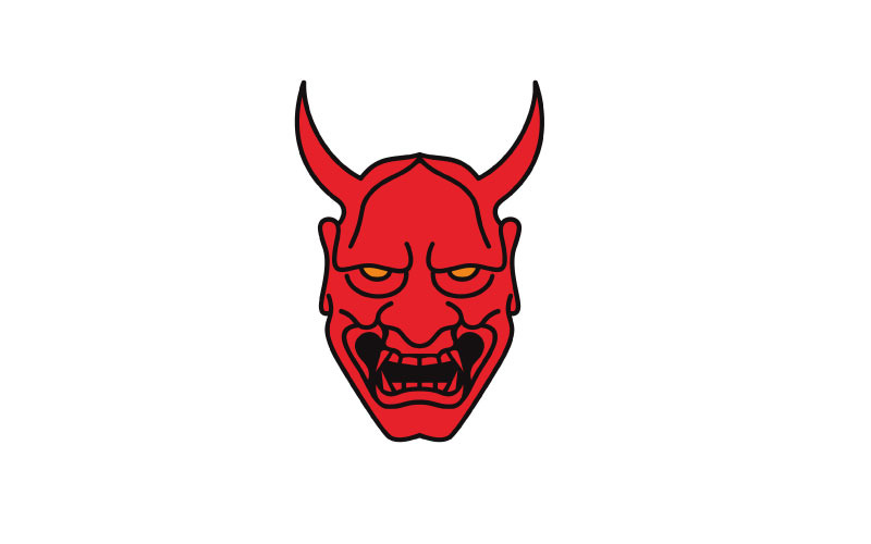 Japon İblisi Oni Maskesi Logo Tasarımı