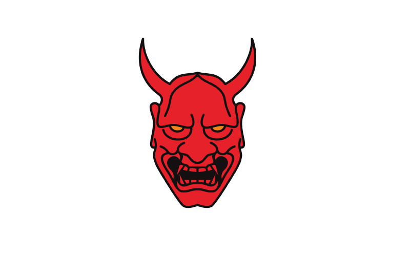 日本恶魔鬼面具标志设计