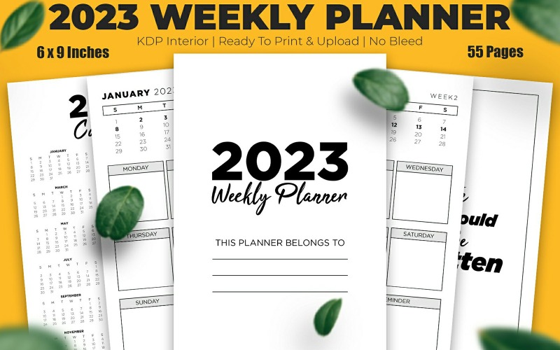 2023 Weekly Planner KDP Interior Design - TemplateMonster