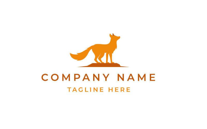 Fox silueta vektorové ilustrace Logo Design