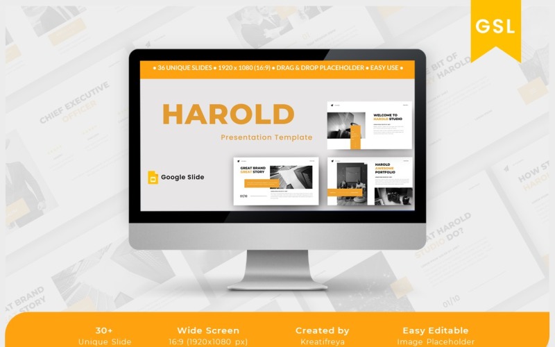Harold – Modèle de diapositives Google pour les entreprises