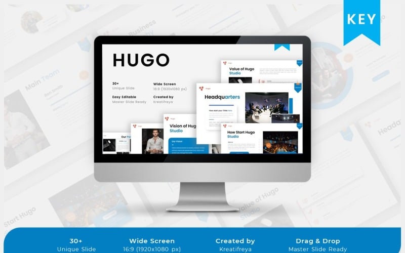 Hugo - Креативный бизнес-шаблон Keynote