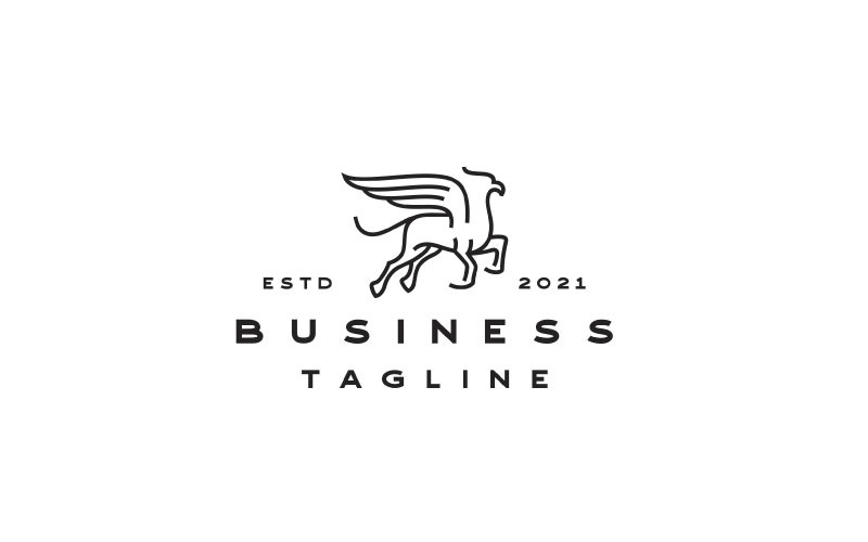 Line Art Hippogrief Logo Design Vector Illustratie