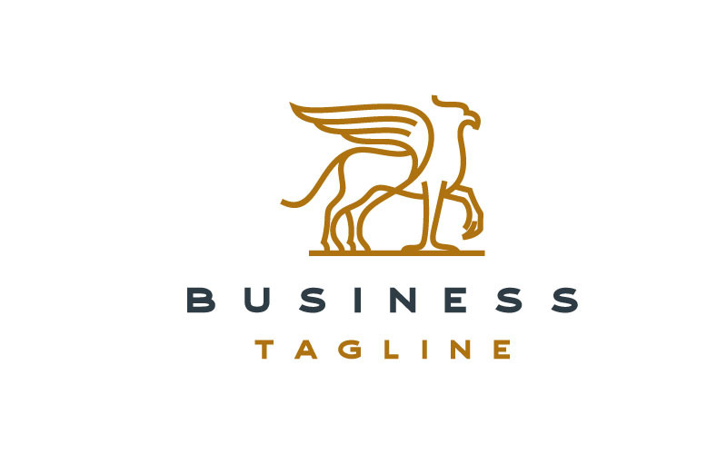 Linha Arte Hipogrifo Logo Design Vetorial