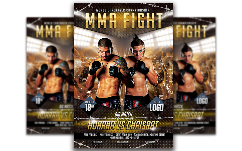 UFC - шаблон флаера о боях ММА № 5