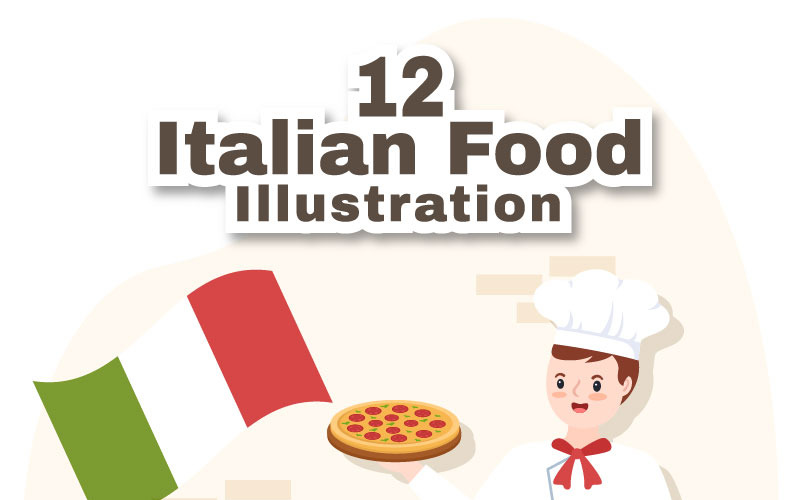 12 Illustration de restaurant de cuisine italienne