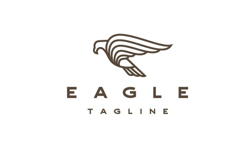 Line Art Eagle Bird Logo Design Template - TemplateMonster