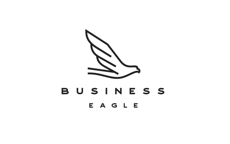 Line Art Eagle Bird Logo Design Vector Szablon