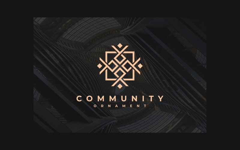 Logo élégant décoratif de personnes de la communauté