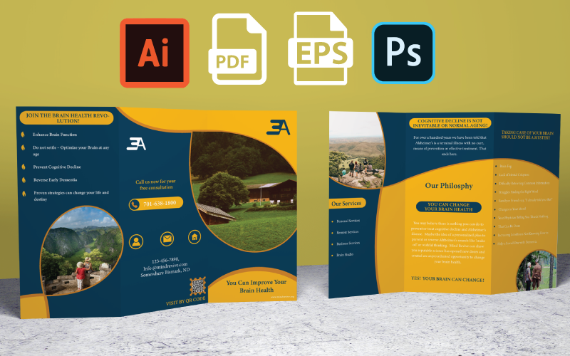 Modèle de brochure à trois volets de la station de montagne - Brochure