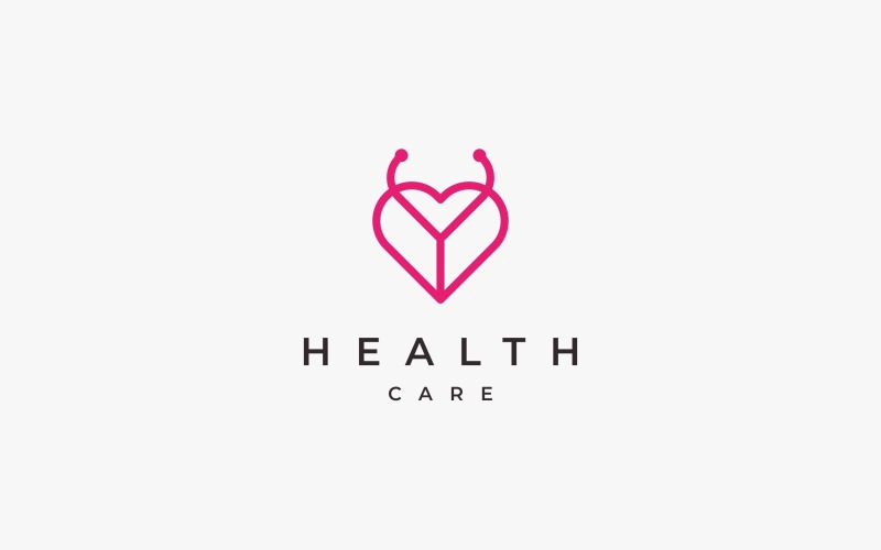 Stethoscope Medical Love Heart Logo