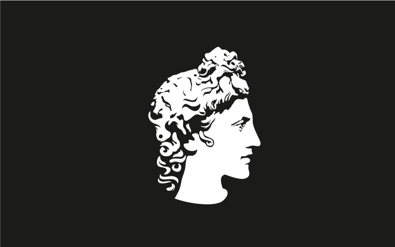 Yunan Tanrısı Apollo Logosu. Antik Yunan Tanrı Heykeli Logo Tasarım İlhamı