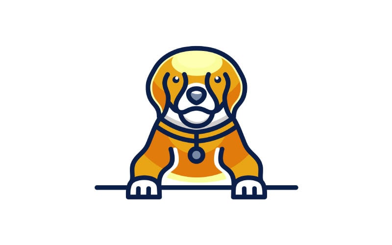 Cute Dog Logo Design Vector Illustration - TemplateMonster