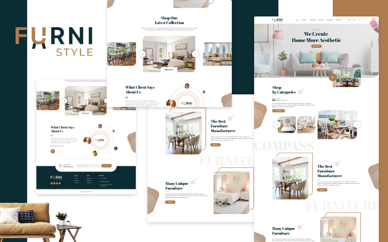 Modello di mobili in stile Furni - UI Photoshop
