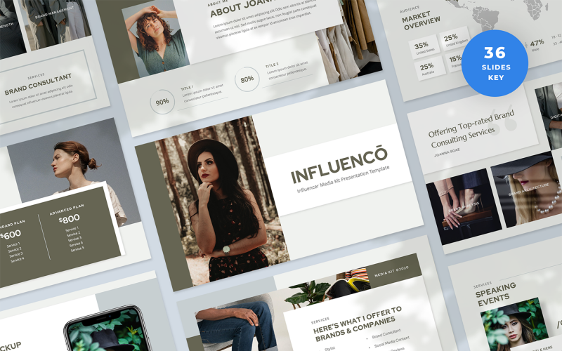 Modello di presentazione del kit multimediale dell'influencer