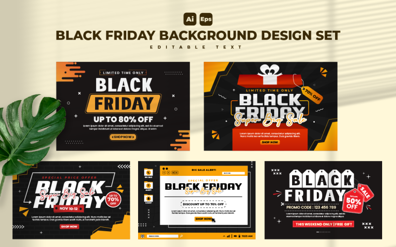 Modelo de Design de Plano de Fundo Black Friday V4