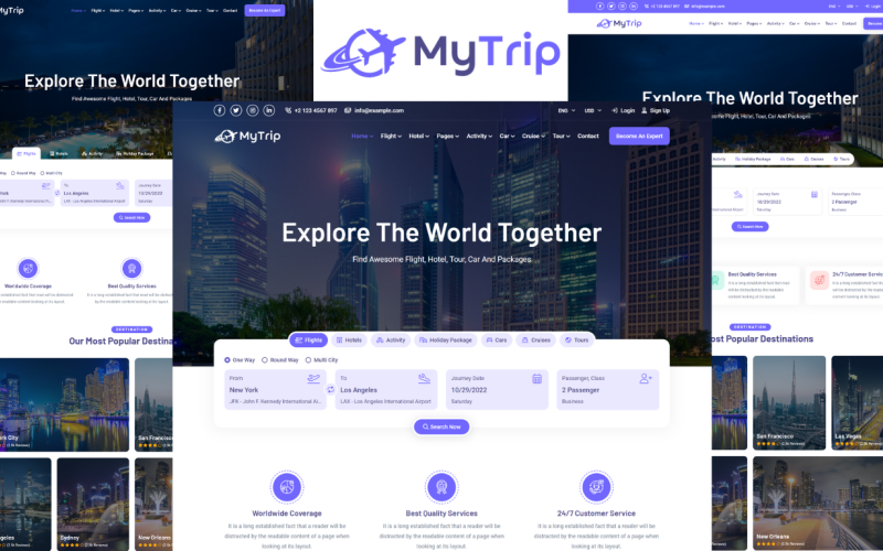 MyTrip - 旅行预订 HTML5 模板