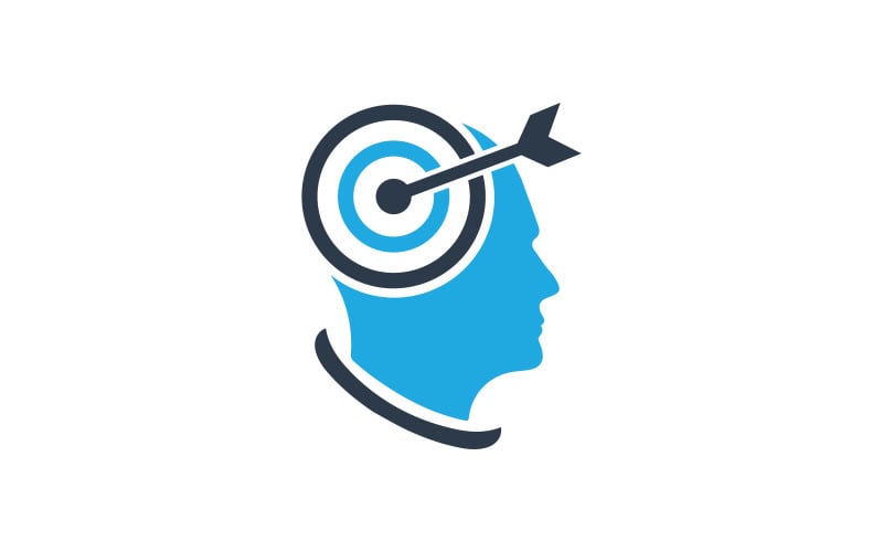 alvo ou foco mente modelo de design de logotipo