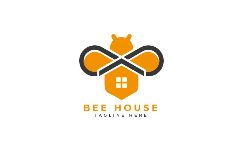 бджолиний будинок логотип шаблон оформлення