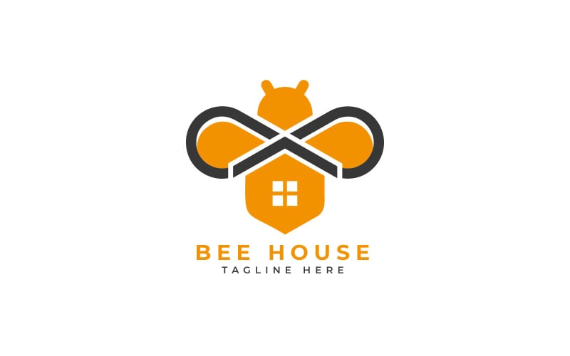 bee house logo design template